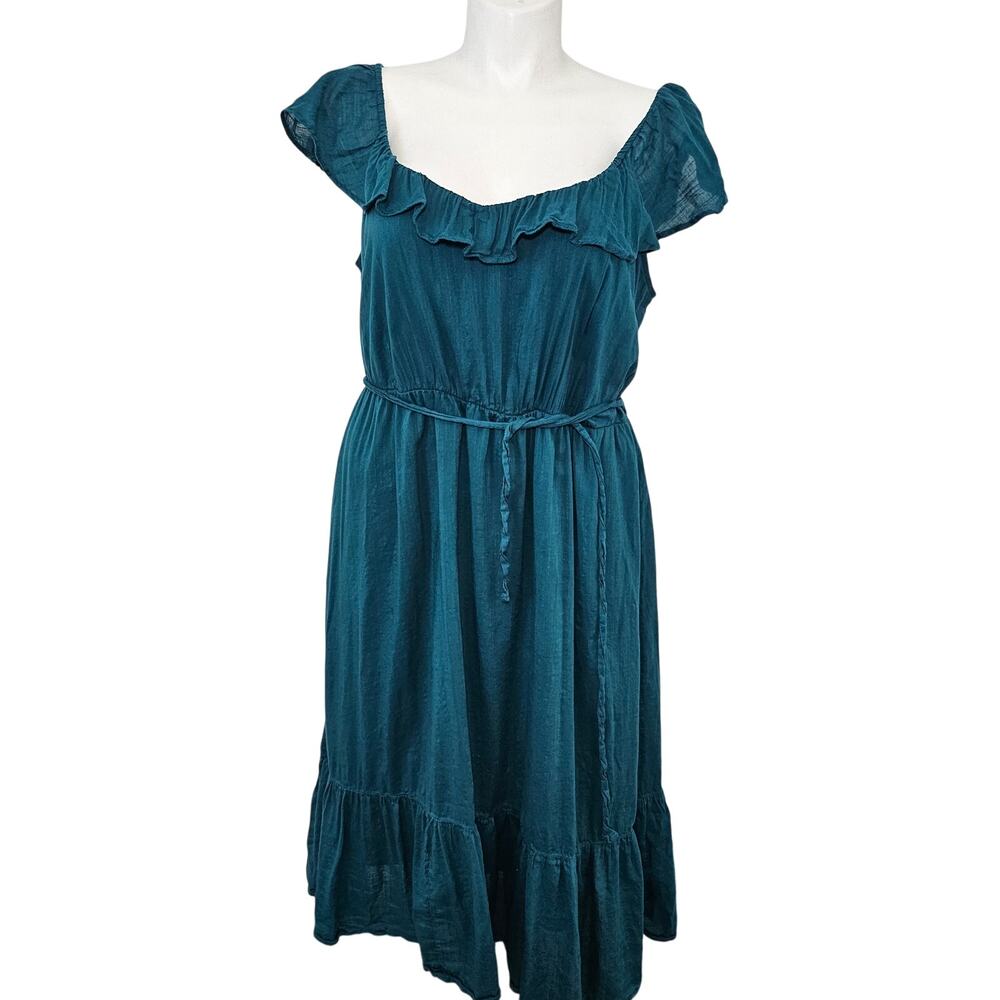 Old Navy Teal Blue Ruffle Cami Midi Dress - XL